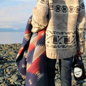 Tofino Beach Blanket - HORIZON - Large Outdoor Picnic Blanket – Coastal Boho Throw – Washable Woven Blanket