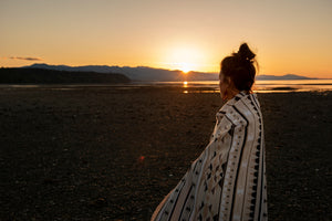 Tofino Beach Blanket | SUMMIT - Boho Aztec Southwest Throw, 60x60
