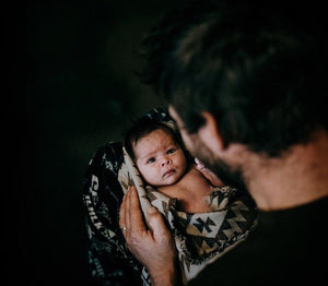 Aztec Baby Blanket | Wool Blend Stroller Blanket (30x30)