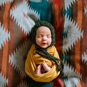 Aztec Baby Blanket | Geometric Wool Blend Stroller Blanket