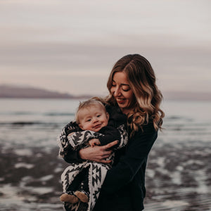 Aztec Baby Blanket | Wool Blend Stroller Blanket (30x30)