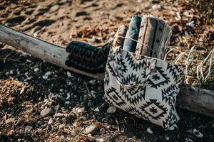 Upcycled Aztec Tote Bag – Boho Weekender, Beach or Yoga Bag