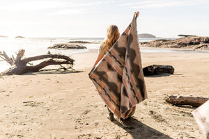 Tofino Beach Blanket | DUSTY ROSE - Beach Blanket - Aztec Boho Throw, Camping Blanket Scarf, Southwest