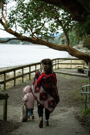 Tofino Beach Blanket | SUNSET - Beach Blanket - Boho Aztec Throw Blanket Scarf, Southwest