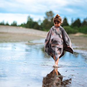 Kids Aztec Poncho | Southwestern Wool Blend, 4-10 Years