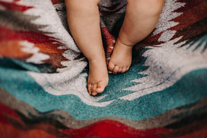 Aztec Baby Blanket | Geometric Wool Blend Stroller Blanket