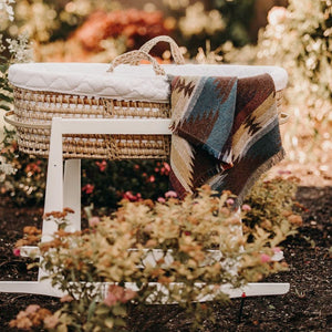 Southwest Aztec Baby Blanket – Wool Blend Stroller Blanket (30x30)