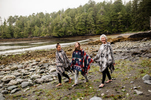 Poncho | OUTBACK - Aztec - Southwest - Navajo - Geometric - Shawl - Poncho with Hood - Modest Maverick - Surf - Unisex