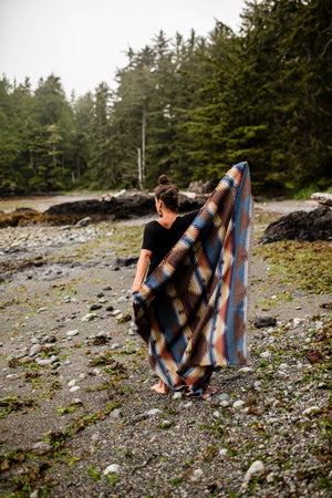 Tofino Beach Blanket | OASIS - Boho Aztec Throw, Camping Blanket Scarf, Southwest