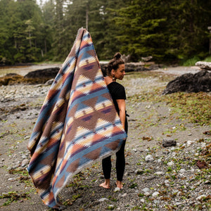 Tofino Beach Blanket | OASIS - Boho Aztec Throw, Camping Blanket Scarf, Southwest