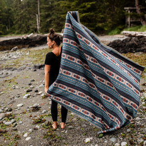 Tofino Beach Blanket | SWITCHBACK - Woven Blanket – Boho Aztec Throw, Camping Blanket