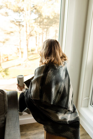 Tofino Beach Blanket | RIPTIDE - Aztec Woven Blanket - Boho Beach, Camping Throw, Southwest