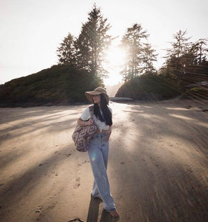 Upcycled Boho Tote Bag - Oversized Travel, Beach & Yoga Bag, beach bag, wool blend tote