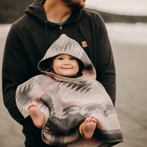 Mini Poncho | DUSTY ROSE - Infant Poncho - Toddler Poncho - Aztec - Southwestern - Geometric - Car seat Poncho