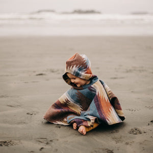 Mini Poncho | OASIS | Southwestern Toddler Poncho | Cozy Handmade | Hooded Cape