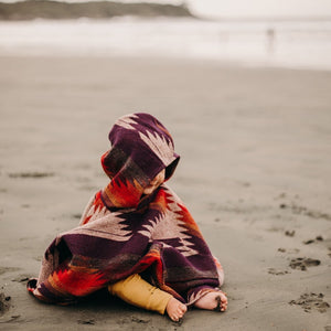 Mini Poncho | SUNSET | Southwestern Toddler Poncho | Cozy Handmade | Hooded Cape