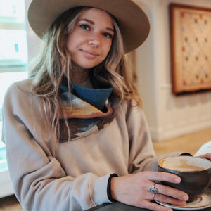 Snap-On Scarf - OASIS - Neck warmer - Ski scarf - Aztec - Navajo - Southwest - Boho - Geometric - Modest Maverick - Upcycled