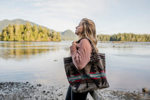 Wool Blend Tote - Travellin' Tote - RUSTIC - Yoga Bag - Beach Bag - Weekender - Adventure Bag - Baby Bag - Market Bag - Upcycled -