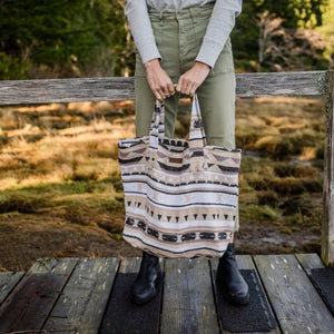 Boho Style Tote Bag - Upcycled Fabric, Travel Weekender