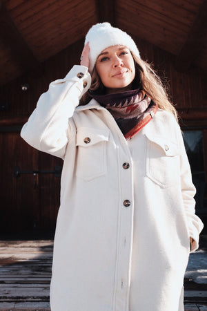 Snap-On Scarf - SUNSET - Neck warmer - Ski scarf - Aztec - Navajo - Southwest - Boho - Geometric - Modest Maverick - Upcycled