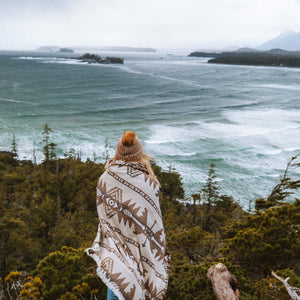 Tofino Beach Blanket | NOMAD - Boho Aztec Woven Throw Blanket Scarf, Southwest