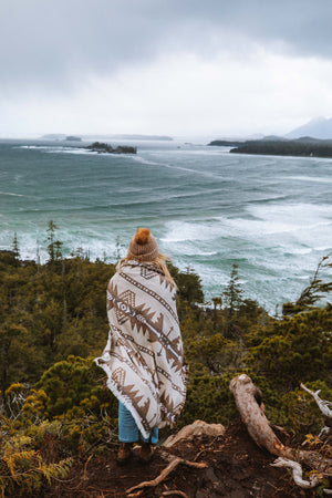 Tofino Beach Blanket | NOMAD - Boho Aztec Woven Throw Blanket Scarf, Southwest
