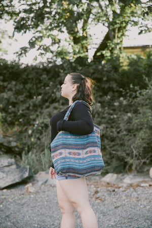 Upcycled Boho Tote Bag - Beach, Yoga, Travel
