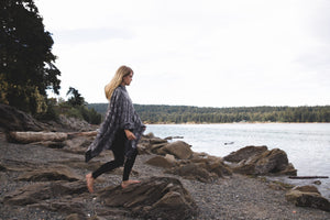 Poncho | DRIFT - Aztec - Southwest - Navajo - Geometric - Shawl - Poncho with Hood - Modest Maverick - Surf - Unisex