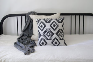 Bohemian Pillow Cover - Aztec Print, Upcycled Home Decor
