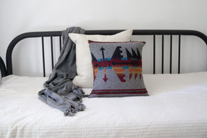 Boho Pillow Cover - Wool Blend, Southwestern Design
