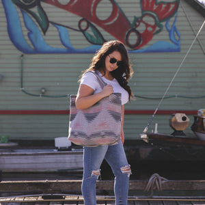 Upcycled Aztec Print Tote Bag – Boho Beach or Travel