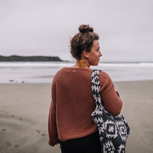 Upcycled Aztec Tote Bag – Boho Weekender, Beach or Yoga Bag