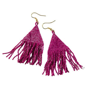 Lexie Solid Beaded Fringe Earrings