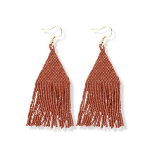 Lexie Solid Beaded Fringe Earrings