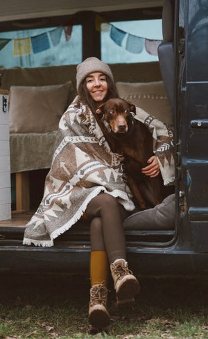 Tofino Beach Blanket | NOMAD - Boho Aztec Woven Throw Blanket Scarf, Southwest