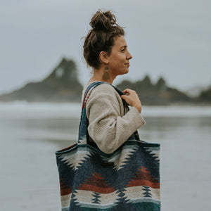 Travellin' Tote - HORIZON - Boho - Yoga Bag - Beach Bag - Weekender - Adventure Bag - Baby Bag - Market Bag - Upcycled