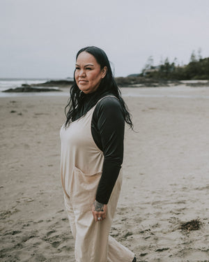 Soft Cotton Blend Romper | Relaxed Fit Jumpsuit with Pockets