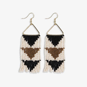 Whitney Flipped Triangle Beaded Fringe Earrings