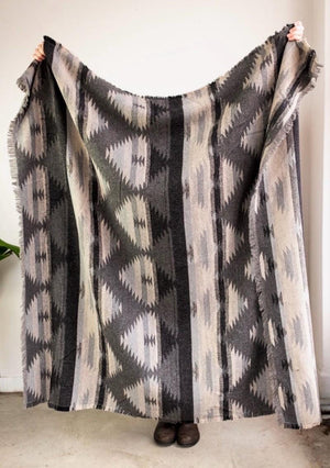 Tofino Beach Blanket | RIPTIDE - Aztec Woven Blanket - Boho Beach, Camping Throw, Southwest