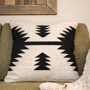 High Desert Cozy Woven Pillow — Warm Graphic Accent Cushion
