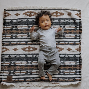 Aztec Baby Blanket | Geometric Wool Blend Carseat Blanket