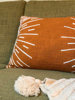 Southwestern Geometric Throw Pillow Cover | Neutral Woven Boho Cushion | Modern Desert Home Decor