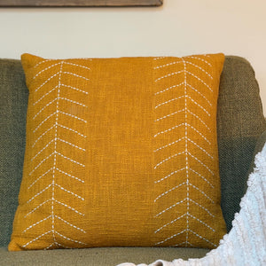 Golden Field Cozy Woven Pillow — Warm Graphic Accent Cushion, Southwest, Boho