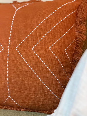 Arrow Ridge Cozy Woven Pillow — Warm Graphic Accent Cushion, Southwest, Boho Accent