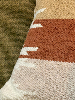Southwestern Geometric Throw Pillow Cover | Neutral Woven Boho Cushion | Modern Desert Home Decor