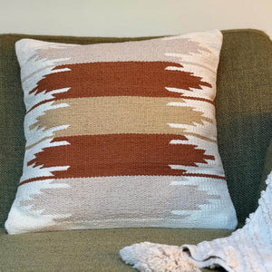 Southwestern Geometric Throw Pillow Cover | Neutral Woven Boho Cushion | Modern Desert Home Decor