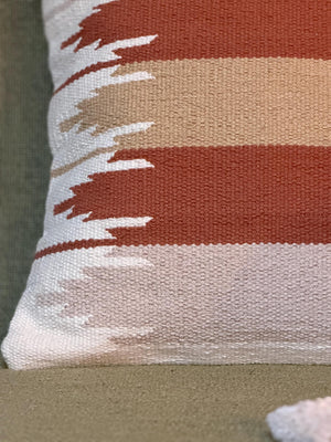 Southwestern Geometric Throw Pillow Cover | Neutral Woven Boho Cushion | Modern Desert Home Decor