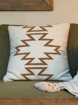 Canyon Path Southwestern Geometric Throw Pillow Cover | Neutral Woven Boho Cushion | Modern Desert Home Decor