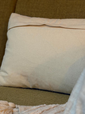 Indigo Tide Southwestern Geometric Throw Pillow Cover | Neutral Woven Boho Cushion | Modern Desert Home Decor