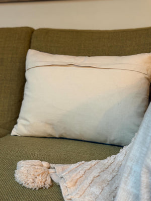 Indigo Tide Southwestern Geometric Throw Pillow Cover | Neutral Woven Boho Cushion | Modern Desert Home Decor